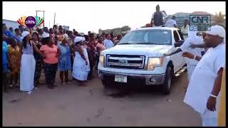 Nungua residents celebrate ahead of the arrival of 15-year-old girl married to Gborbu Wulomo.