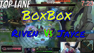 BOXBOX Riven vs Jayce Top Stream Gameplay Season 8
