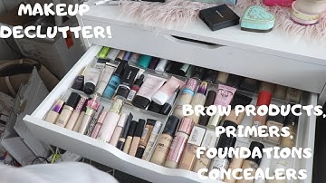 MAKEUP DECLUTTER! BROW PRODUCTS, PRIMERS, FOUNDATIONS & CONCEALERS! | SoJo Beauty