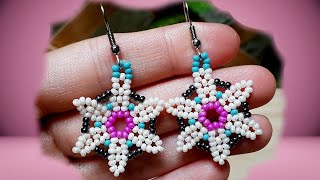 🌸Cómo hacer ARETES de FLORES TONOS PASTEL en MOSTACILLAS SÚPER FÁCIL !!  PASO a PASO