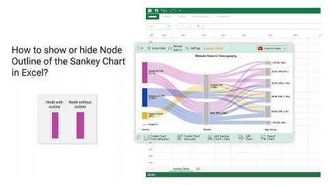 How to show or hide node outline of the Sankey chart in Microsoft Excel?