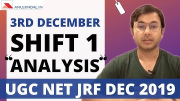 UGC NET 3rd December First Shift Live Analysis by Anuj Jindal