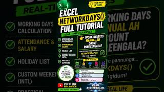 Excel NETWORKDAYS Function in Tamil - Working Days & Salary Calculation |Real-Time Examples Part5-12