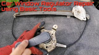 Step by step car window regulator repair using basic tools : Lancer 1993 : nontimelaps