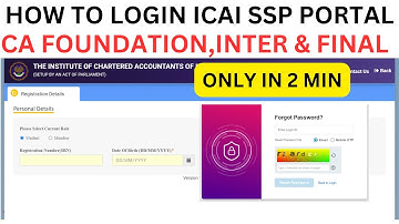 how to Login ICAI SSP PORTAL | how to Login SSP portal ICAI forget Password |How to Login SSP portal