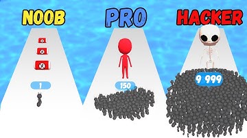 Noob vs Pro vs Hacker in Ants Runner: Crowd Count