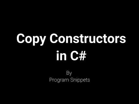 Copy Constructors In C#