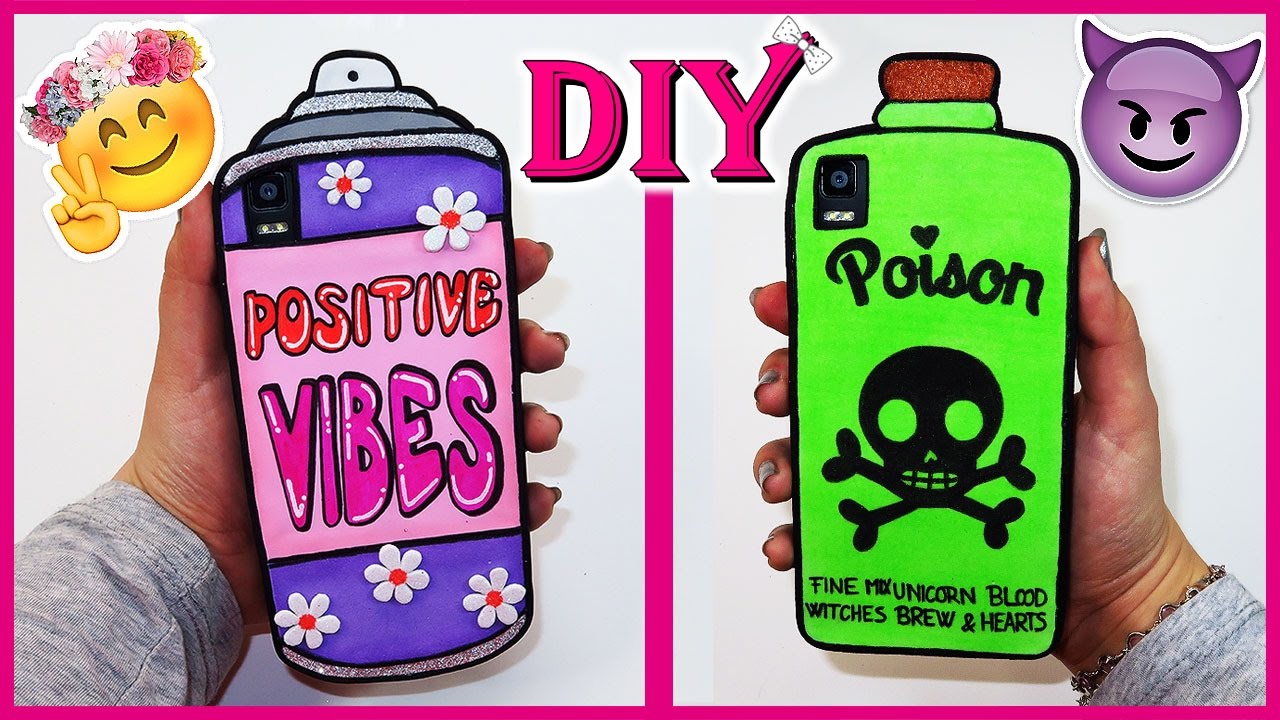 🌸📱 Tutorial: 2 Fundas Caseras DIY para Móvil ( Fácil ) 📱☠️