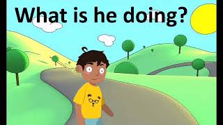 What is he doingتعلم الإنجليزية