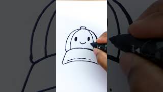 How to draw  a cap very easy || Easy drawing for beginners || #shorts