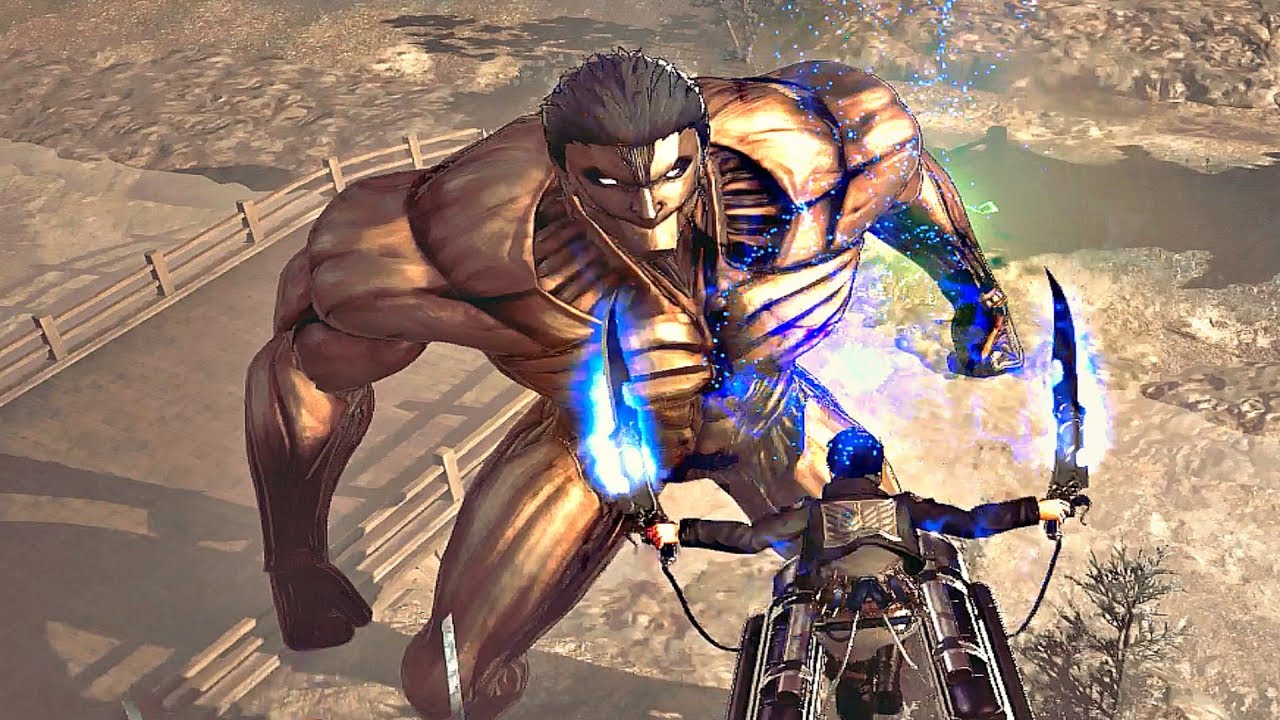Attack On Titan 2 Reiner Armored Titan Vs Mutant Armored Titan Boss Fight Youtube
