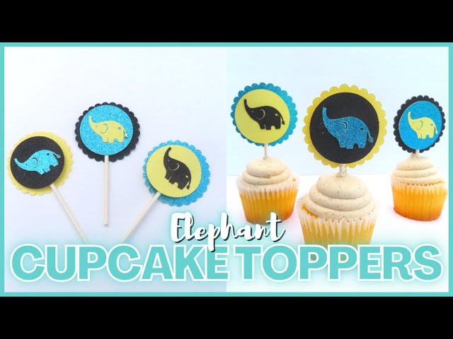 DIY Cupcake Topper | Custom Elephant Theme Baby Shower Cricut Tutorial 🐘 - YouTube diy-cupcake-topper-custom-elephant-theme-baby-shower-cricut-tutorial-youtube