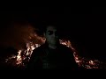 Terminator comes out of fire slow motion