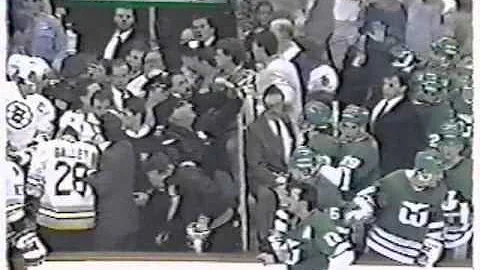 Hartford Whalers vs Boston Bruins Brawl 1990
