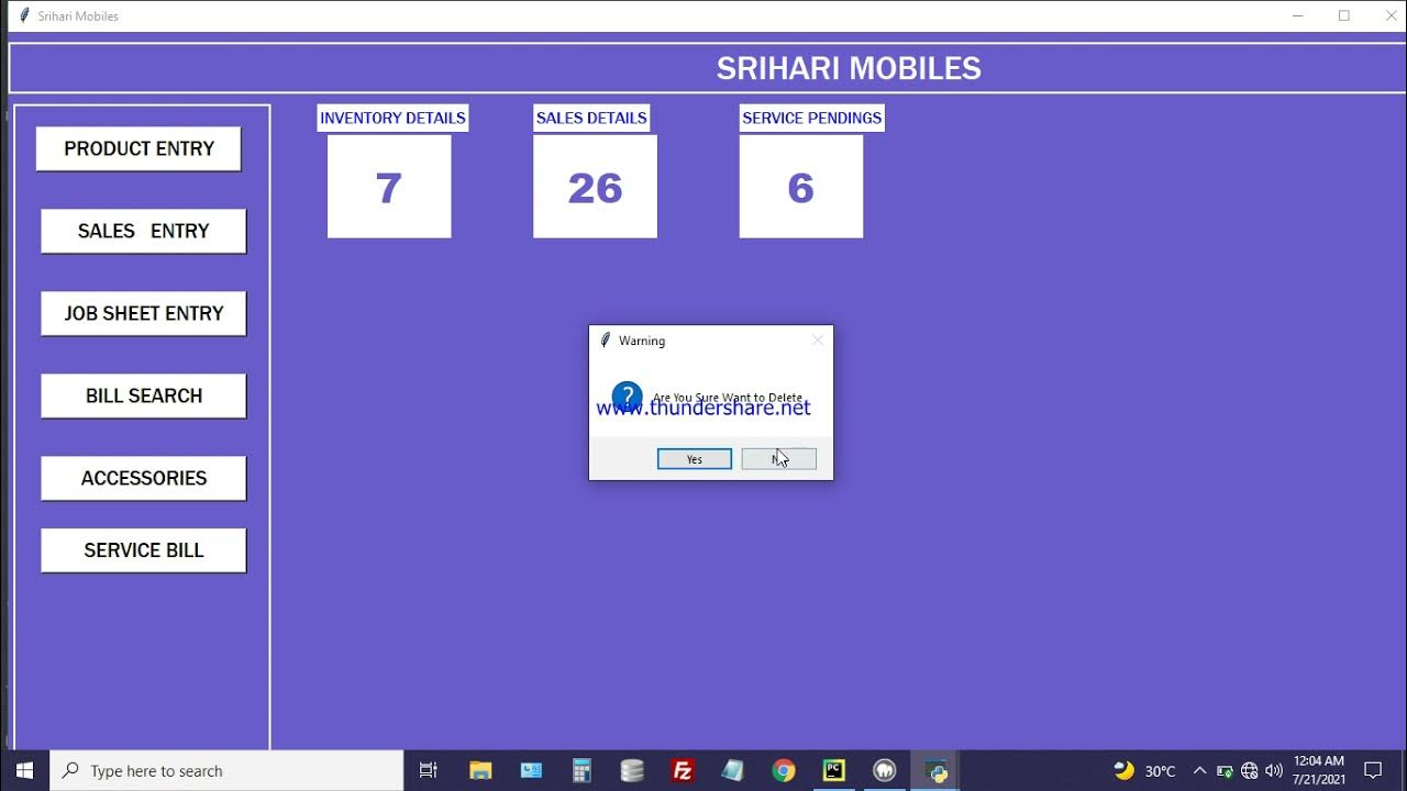 MOBILE SHOP SOFTWARE USING TKINTER PYTHON - YouTube
