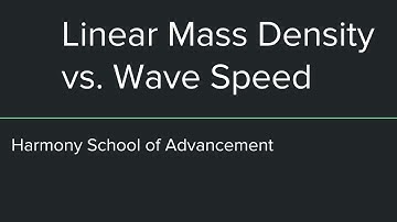 Linear Mass Density vs. Wave Speed Action Video