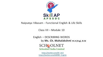 10.DESCRIBING WORDS - Functional English - Class VII