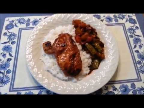 The Lazy Cook: Honey Garlic Chicken on White Rice with Stir Fry Veggies