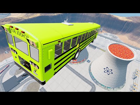 Видео: Car Jumps In Nuclear Lava Centrale BeamNG.Drive #2
