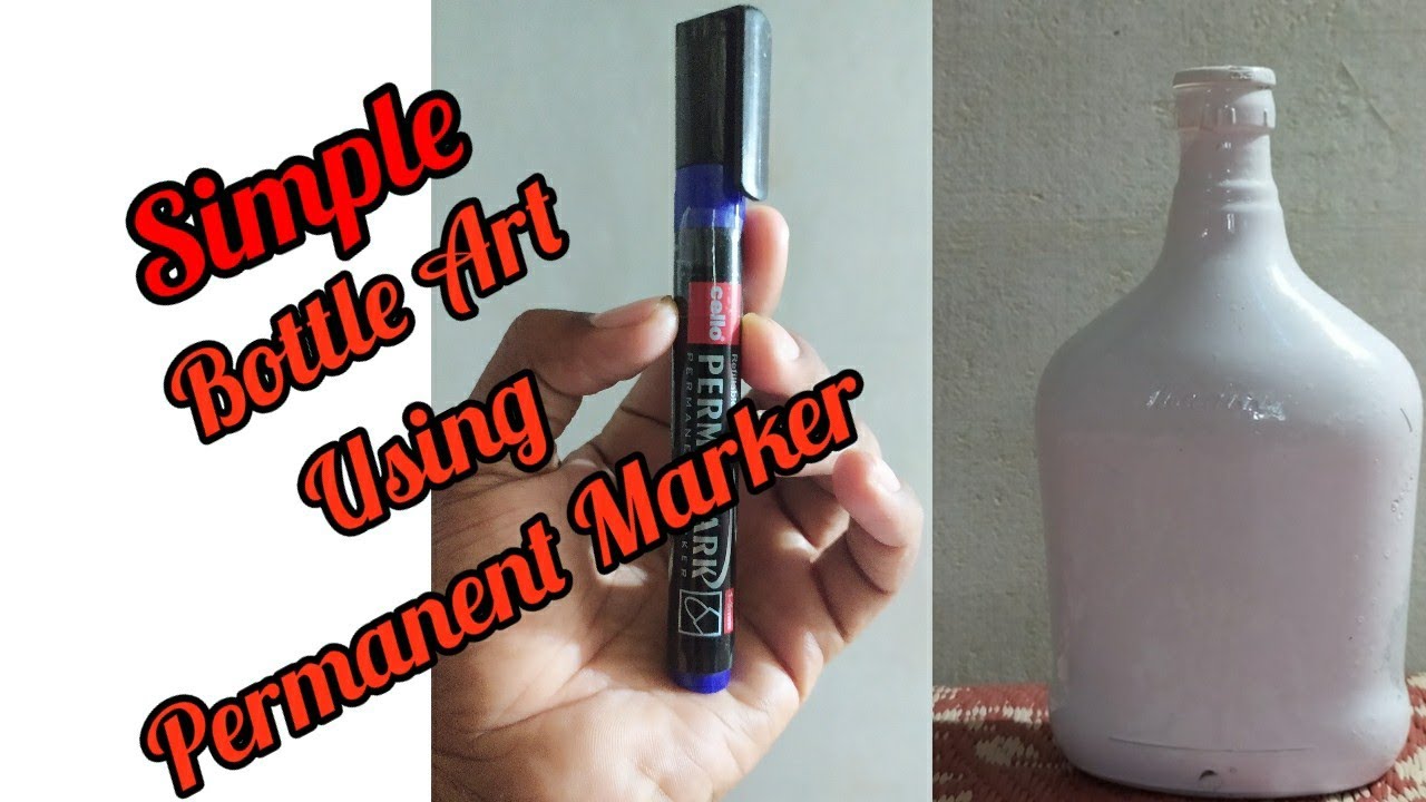 Simple bottle  art  / Bottle art using permanent marker         /  Waste bottle crafts ideas