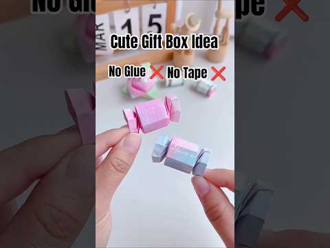 Cute Gift Box Idea 🎁 😍 | No Glue ❌ No Tape ❌ #diy #craft #papercraft #handmade #viral #trending