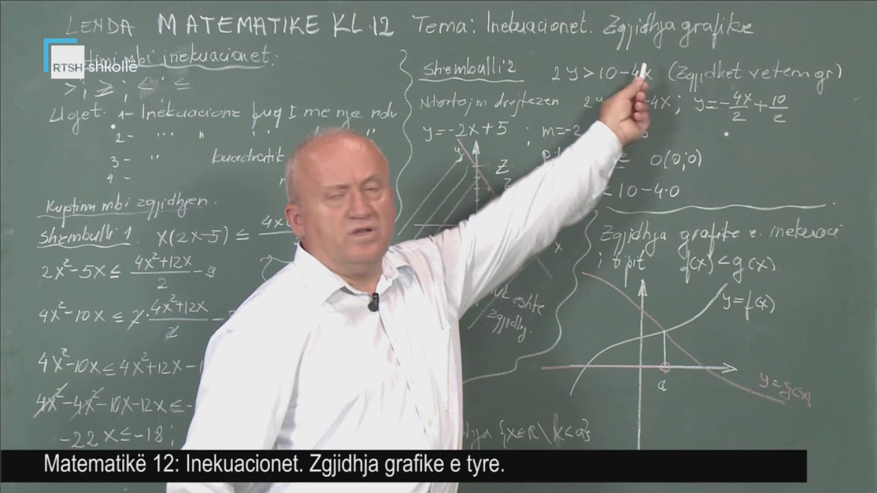 Matematikë 12 - Inekuacionet. Zgjidhja grafike e tyre.