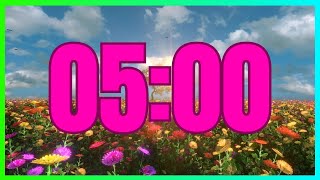 5 Minute Timer With Music | SPRING - FLOWERS - CLASSROOM |