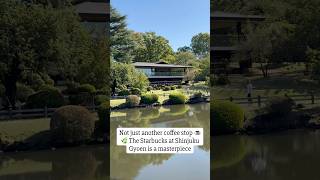 Starbucks at Shinjuku Gyoen is a masterpiece — a glass structure blending seamlessly with nature Starbucks at Shinjuku Gyoen is a masterpiece — a glass structure blending seamlessly with nature