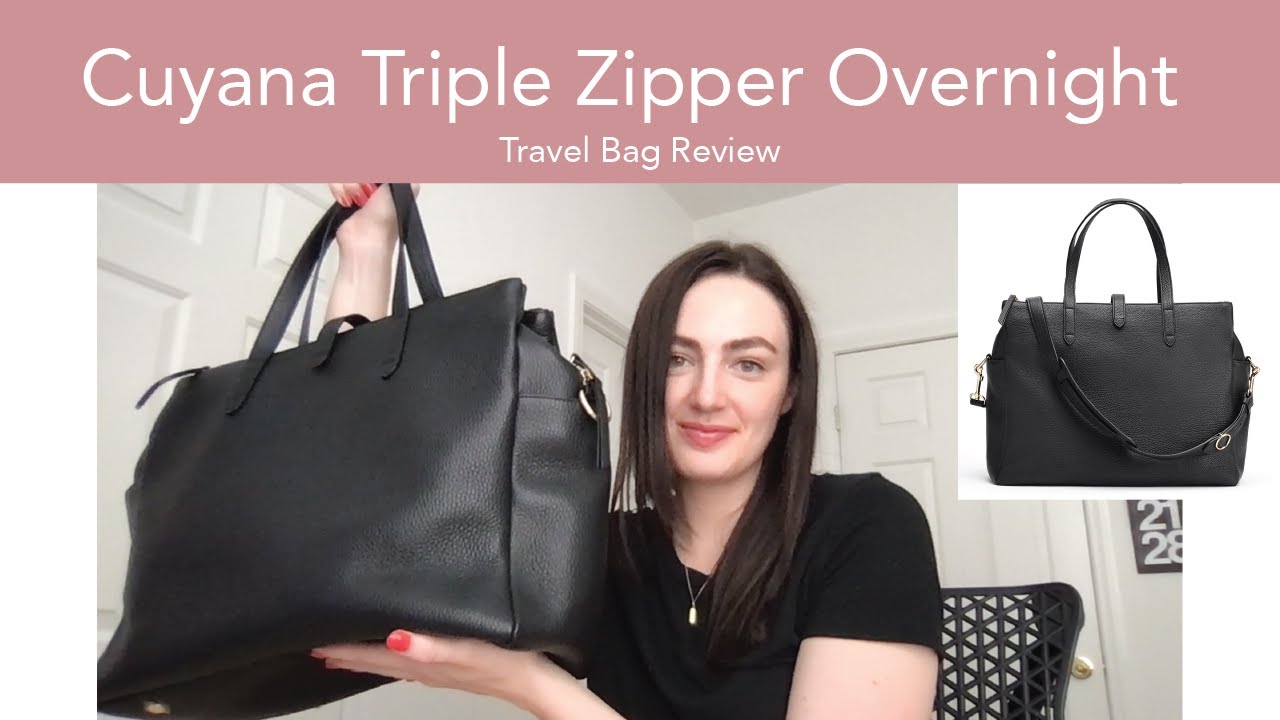 Cuyana Leather Triple Zipper Overnight - Travel Bag Review - YouTube