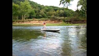 Canoe Surfing on the Gasconade River(Bow Style)