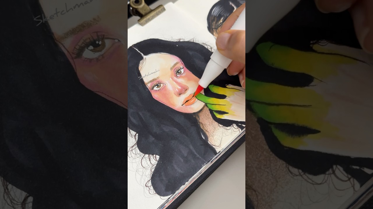 Drawing Chaeyoung from TWICE | Step by Step Portrait 
