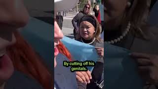 “Don’t Cut Kids’ Weiners Off!” Trans Activists CLASH With Protester