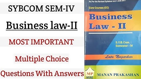 SYBCOM SEM-IV | BUSINESS LAW-II |ALL MODULES MCQ