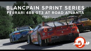 Blancpain, ferrari 488 gt3 at road atlanta, race 1