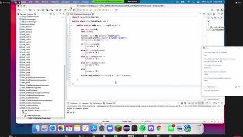 java,  ch5, selection ,prompts the user to enter a grade and the program displays the letter grade.