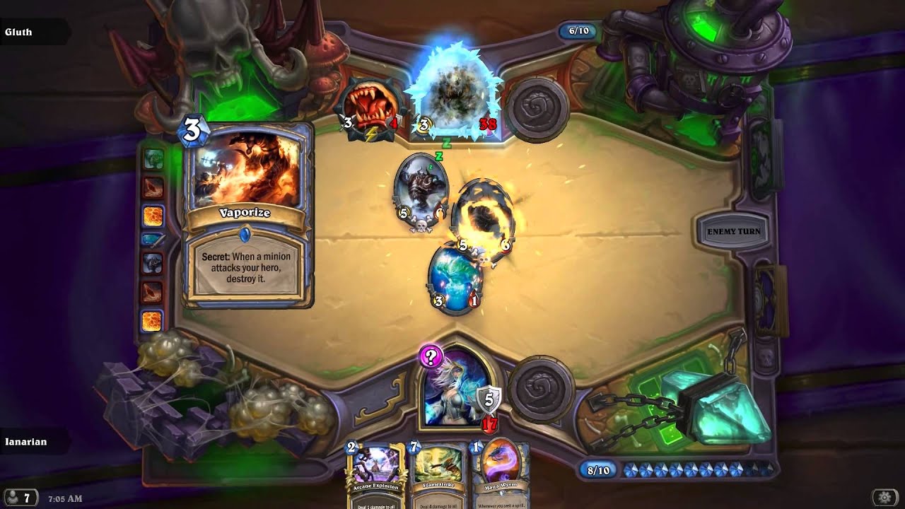 Hearthstone: Curse of Naxxramas - Heroic Gluth - Mage - YouTube
