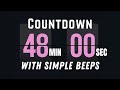 🕰️ 48 Min Flip Timer Countdown ⏳ | Flip Clock Sound + Simple Beeps (Start & End)