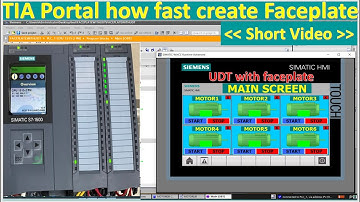 TIA Portal V17 create UDT and faceplate (Short Video)
