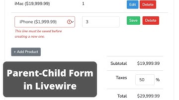 Livewire Invoice Editor Component: Parent-Child Example