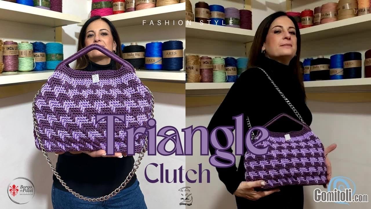 🧶TRIANGLE CLUTCH 🧶PUNTO FRECCIA🧶TIZIANA VOLPE CROCHET🧶