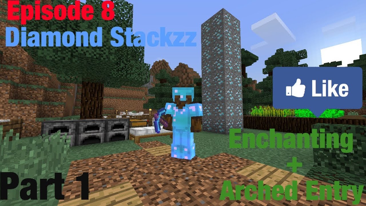 Minecraft Bedrock/ Ep.8 Diamond Stackzz, HUGE Enchantments, Epic Base