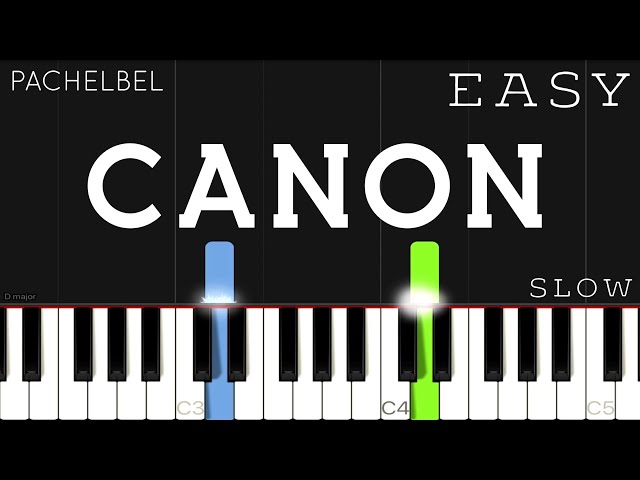 Pachelbel - Canon | EASY SLOW Piano Tutorial class=