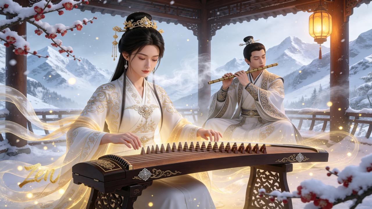 2 Hours Chinese Zen Sleep Music | Guzheng & Flute for Calm & Deep ...