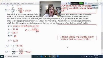 Sampling Distributions of Sample Means Application Notes VIDEO