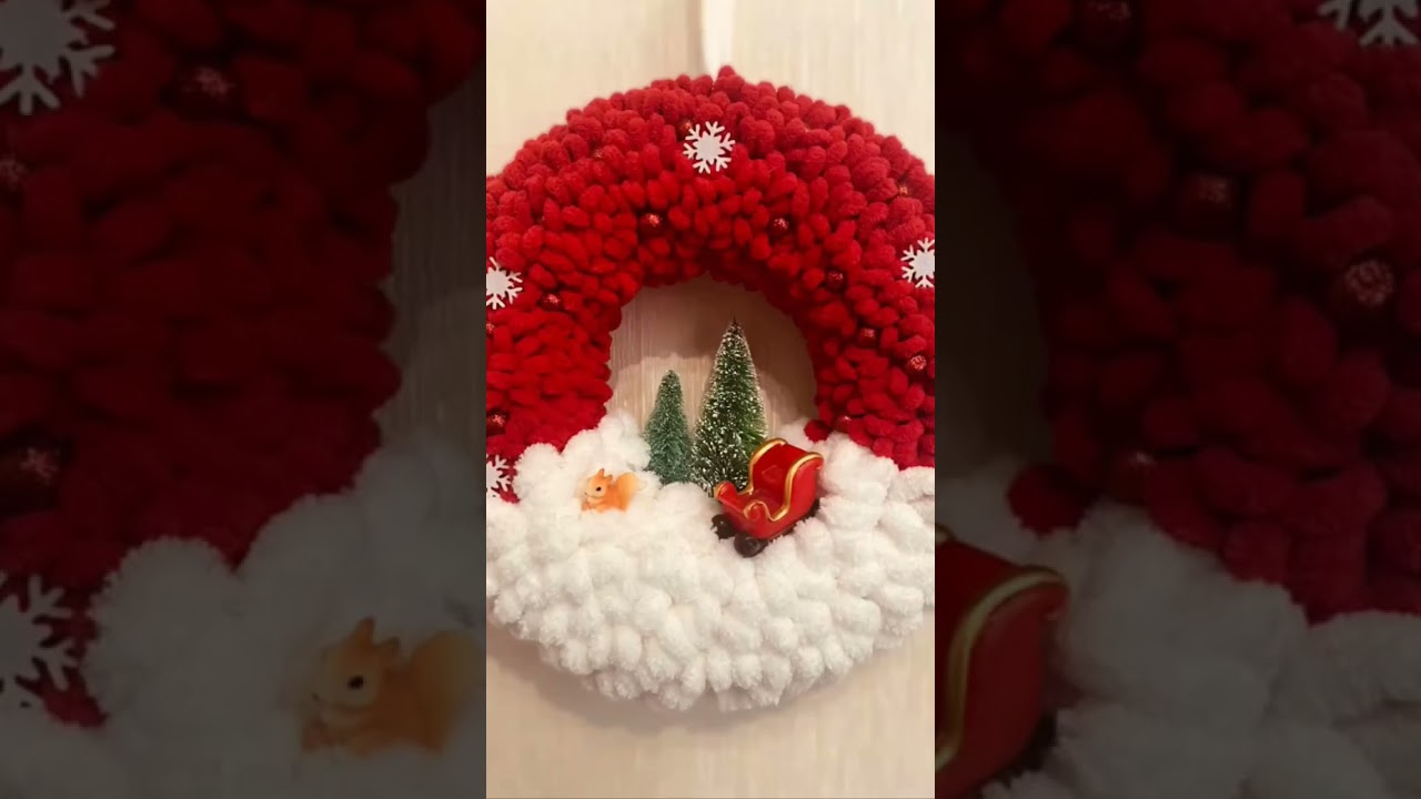 🎄👉🎄Sidu`s Welt zeigt;  Weihnachtliche Haustüre Deko basteln mit Wolle🎄👉🎄