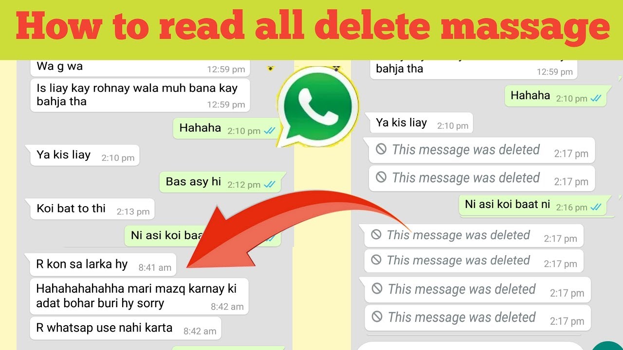 How To Read Deleted Messages On Whatsapp How To See Deleted Whatsapp Messages Youtube