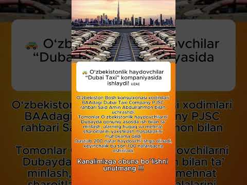 🚕 O‘zbekistonlik haydovchilar “Dubai Taxi” kompaniyasida ishlaydi! 🇺🇿🇦🇪 #shorts #yangiliklar