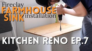 DIY Ikea Kitchen Remodel Series - Cabinet Hack & Farmhouse Sink Install - Ep7