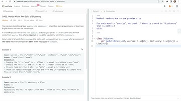 leetcode 2452. Words Within Two Edits of Dictionary - verbose