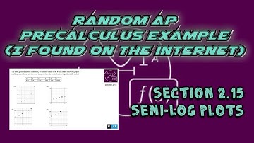 AP Precalculus Section 2.15 Example: Semi-Log Plots (Example 1)